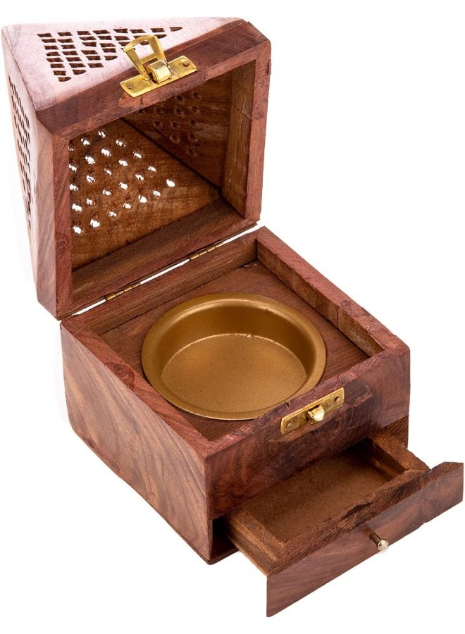 AKDC Wooden Incense Burner 10Cm X 10Cm X 19Cm - Image 2