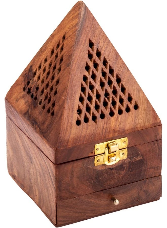 AKDC Wooden Incense Burner 10Cm X 10Cm X 19Cm - Image 1