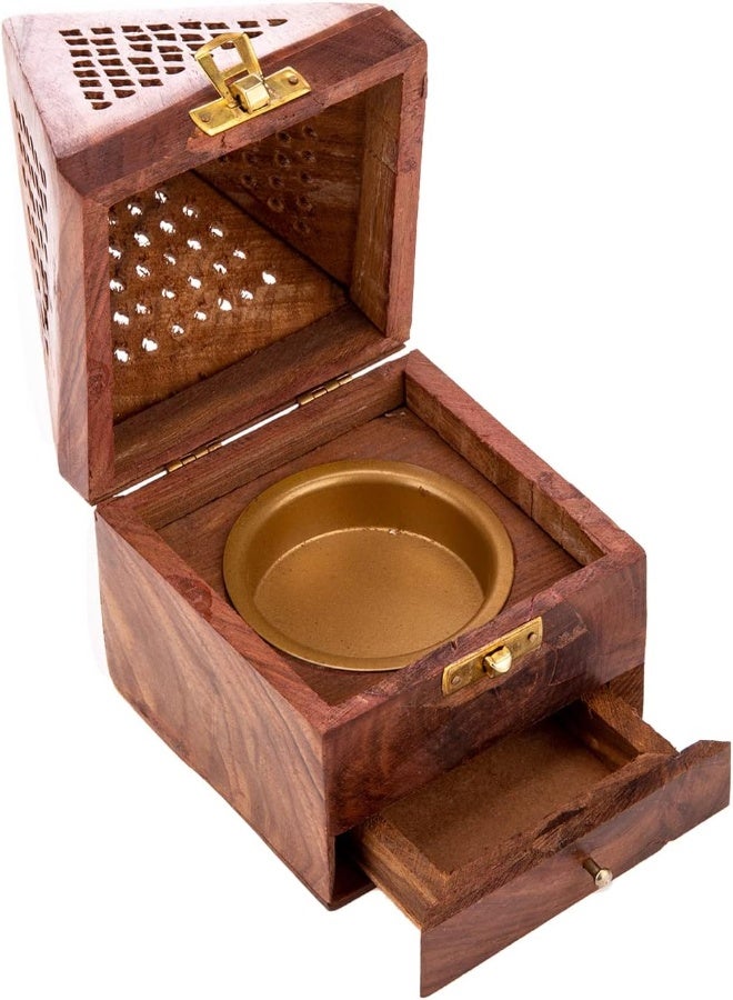 AKDC Wooden Incense Burner 10Cm X 10Cm X 19Cm - Image 4