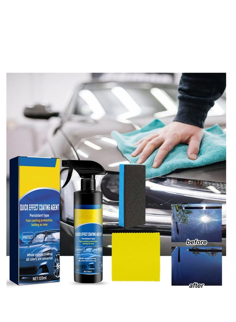 SYOSI Car Coating Spray, Quick Effect Coating Agent, Car Wax Coating Spray, Quickly Coat Car Wax Polish Spray, Waterless Car Wash & Wax, Car Coating Agent Spray 120ml (2pc) - Image 2