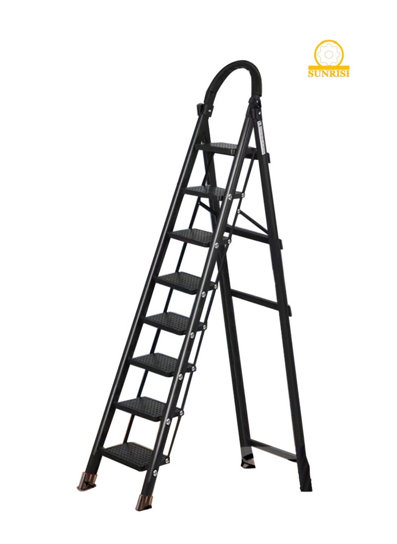 SUNRISE Folding 8 Step Ladder, Step Stool, Portable, Lightweight, Anti Slip Pedal, Handrail For Home Kitchen Office  - Image 1