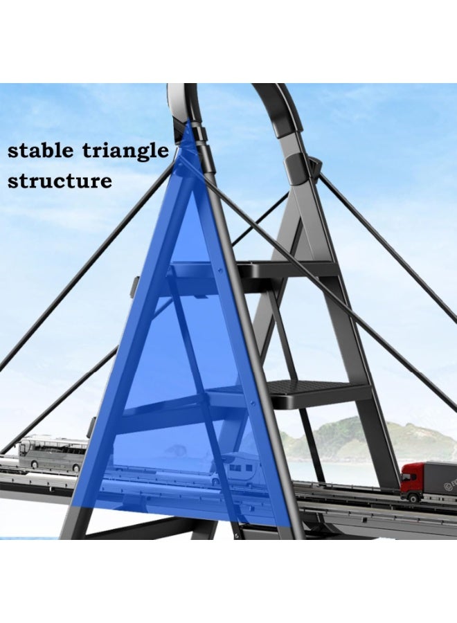 SUNRISE Folding 8 Step Ladder, Step Stool, Portable, Lightweight, Anti Slip Pedal, Handrail For Home Kitchen Office - Image 5