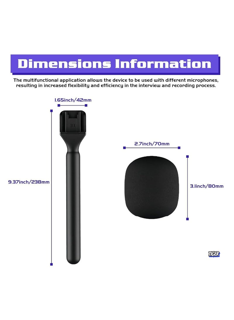 TIGER Title: Universal Interview Handheld Adapter – Stand Holder Wireless Interview Lavalier Microphone Adapter for Wireless GO I/II, Rode Wireless Me/Pro, DJI Mic 1/2 - Image 3