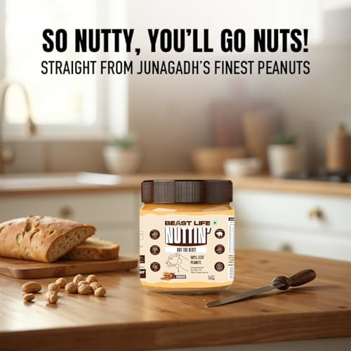 BeastLife Crunchy Natural Peanut Butter | 24.5 G Protein | 350 gm | 100% Peanuts, High Protein | Zero Palm Oil | Non‑GMO Nut Butter | Fitness-Friendly Spread | Zero Cholesterol - Image 5