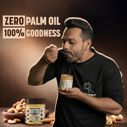 BeastLife Crunchy Natural Peanut Butter | 24.5 G Protein | 350 gm | 100% Peanuts, High Protein | Zero Palm Oil | Non‑GMO Nut Butter | Fitness-Friendly Spread | Zero Cholesterol - Image 3