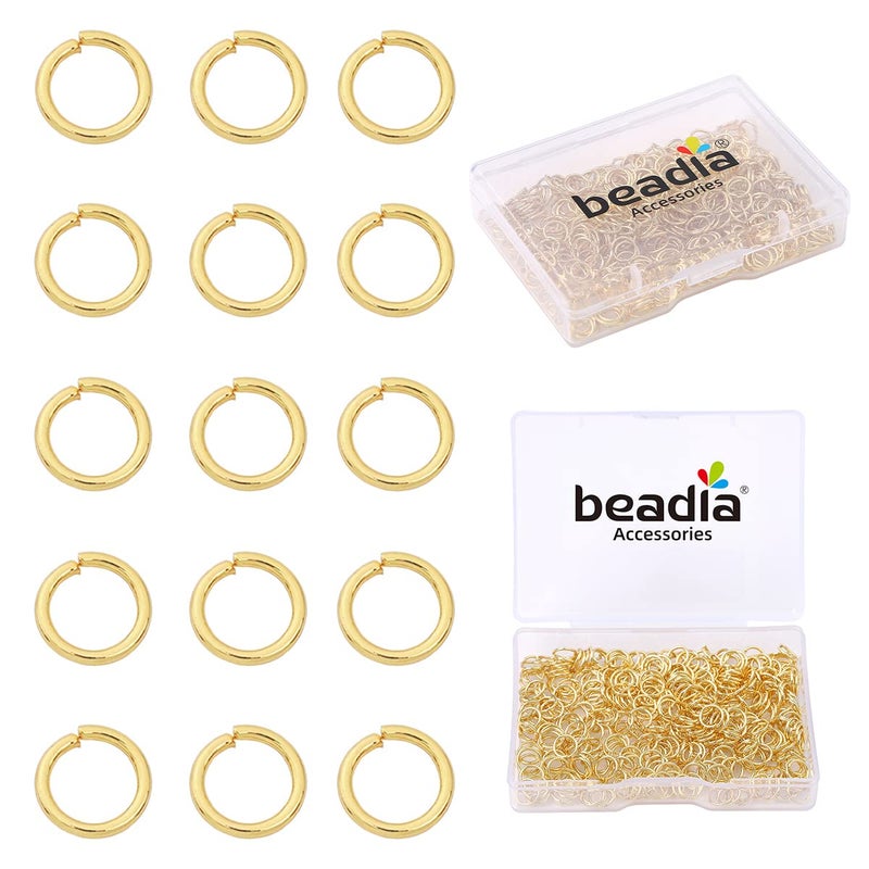BEADIA 14K Gold Plated Jump Rings Non Tarnish 6mm 400pcs for Jewelry Making Findings - Image 1