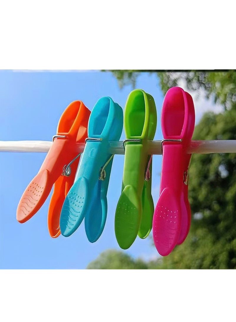 Lee Yon 48-Piece Colorful Plastic Clothes Clips, Ideal for Laundry, Sealing Clips, Green/Blue/Purple/Orange - Image 1