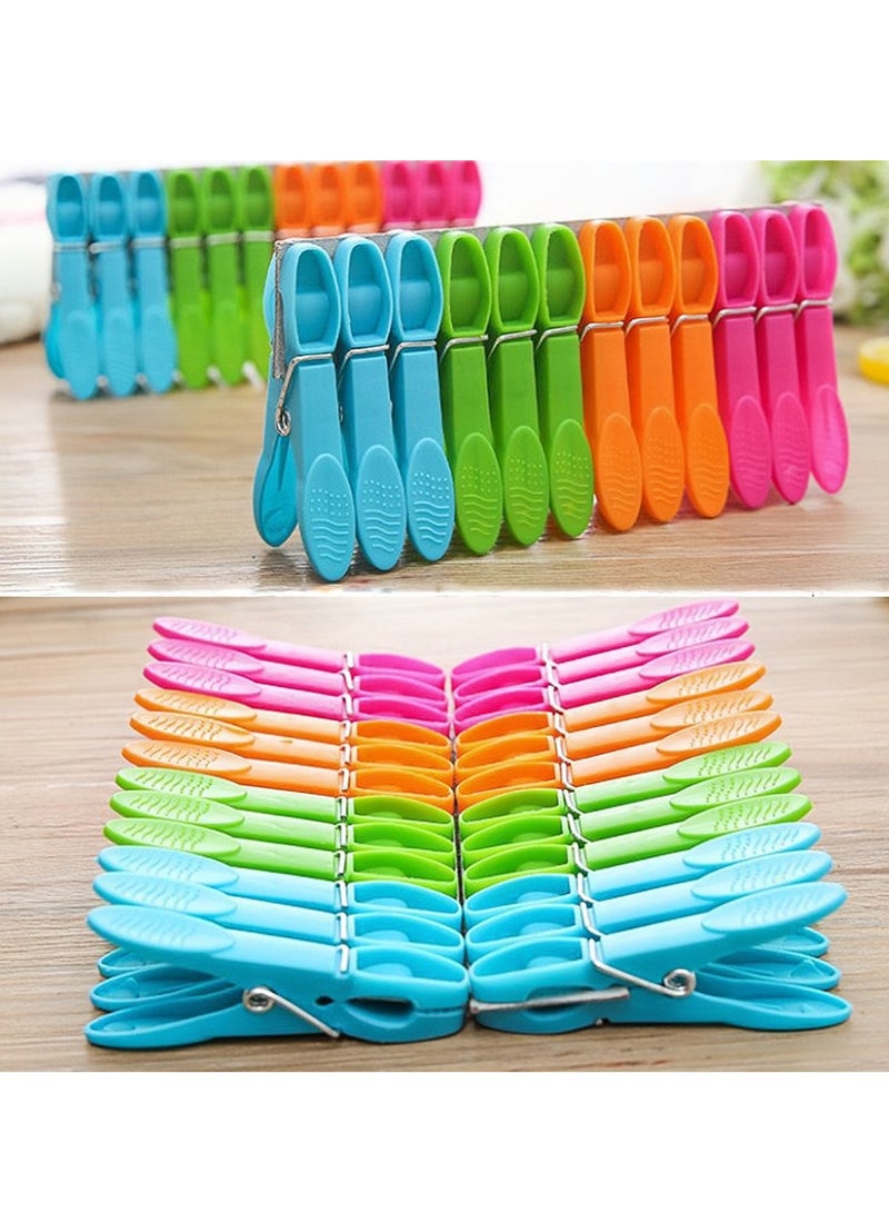 Lee Yon 48-Piece Colorful Plastic Clothes Clips, Ideal for Laundry, Sealing Clips, Green/Blue/Purple/Orange - Image 3