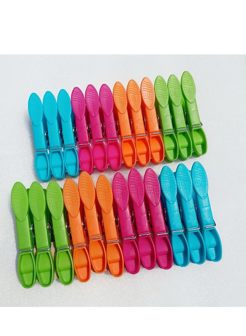 Lee Yon 48-Piece Colorful Plastic Clothes Clips, Ideal for Laundry, Sealing Clips, Green/Blue/Purple/Orange - Image 4
