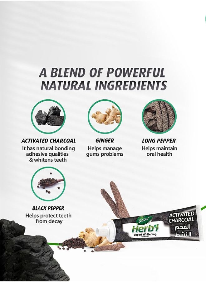 Dabur - Dabur Herbal Activated Charcoal Toothpaste - Mini Travel Size Toothpaste,20g - Image 1