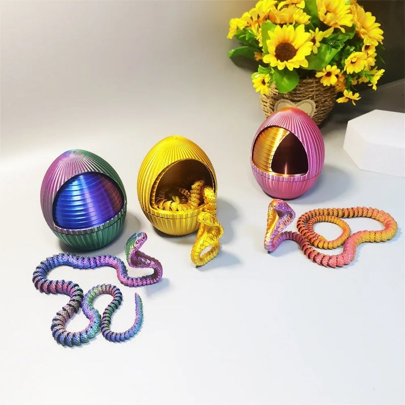Y&D Vashine 3D Printed Snake Egg Colorful PLA Joint Moving Sanke Toys PLA Friendly Children Gift Creativity Action Figure Toy - Image 4