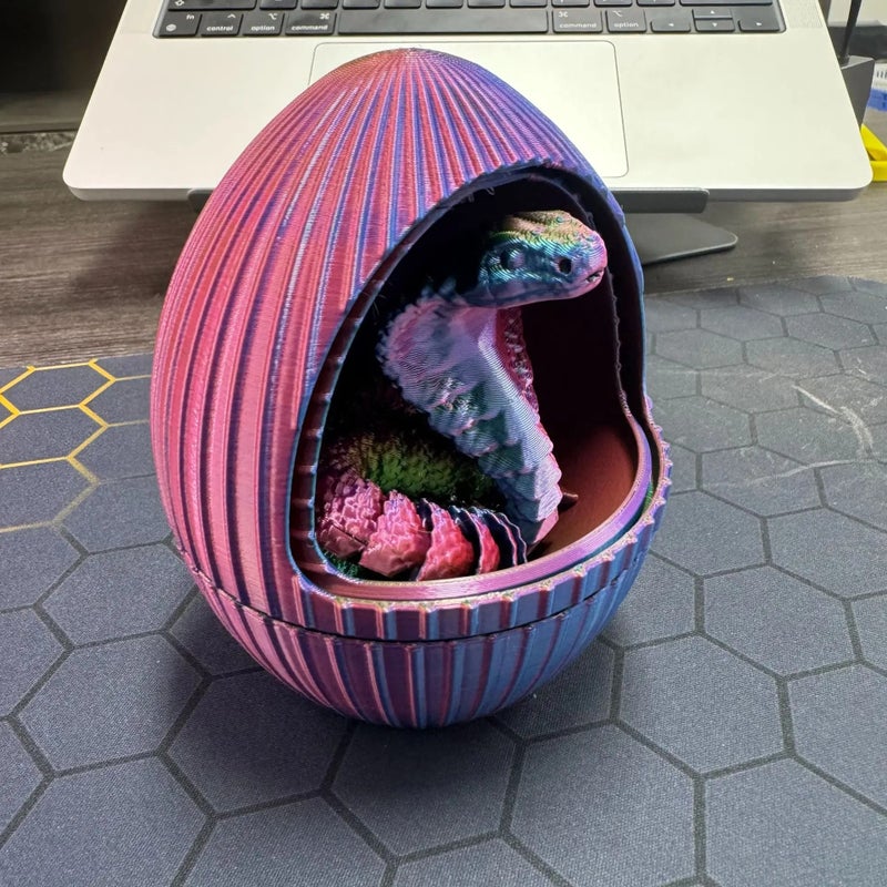 Y&D Vashine 3D Printed Snake Egg Colorful PLA Joint Moving Sanke Toys PLA Friendly Children Gift Creativity Action Figure Toy - Image 2