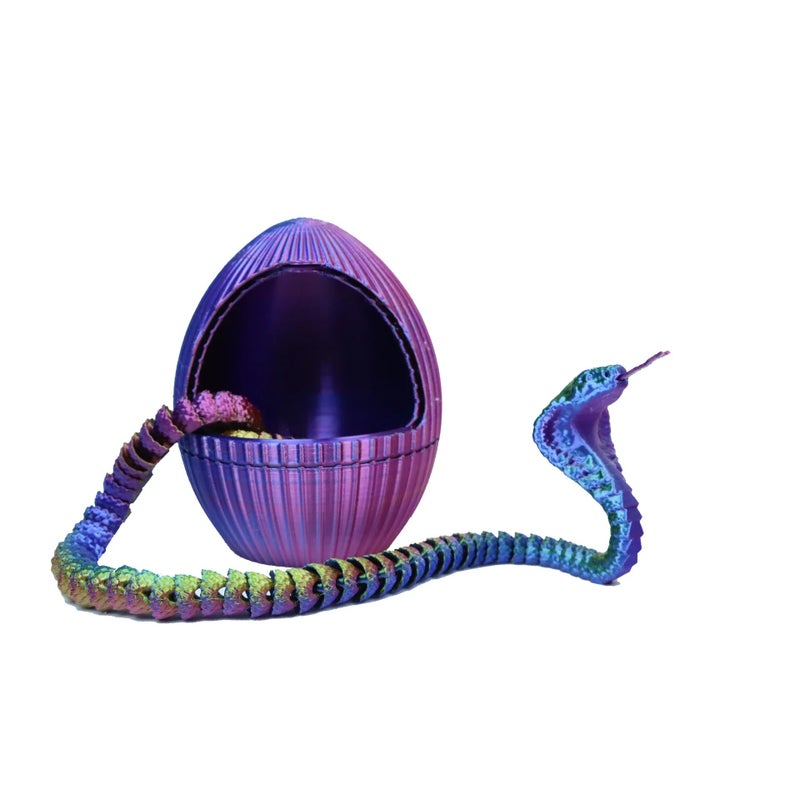 Y&D Vashine 3D Printed Snake Egg Colorful PLA Joint Moving Sanke Toys PLA Friendly Children Gift Creativity Action Figure Toy - Image 1
