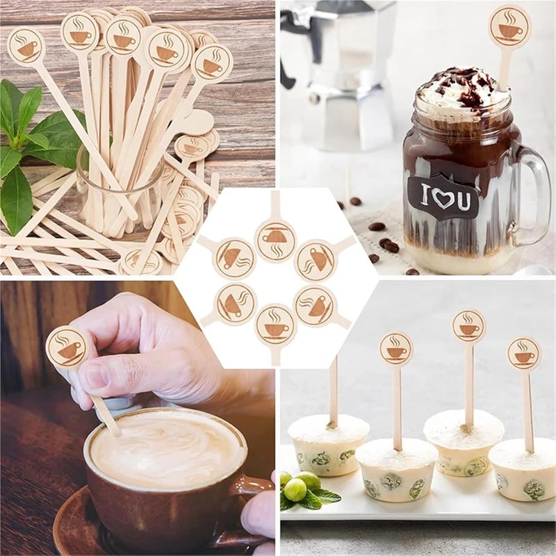 Versatile 300/500 Pcs 5.9-Inch Wooden Coffee Stirrers – Disposable Round-End Sticks For Cocktails & Milk Tea(500pcs) - Image 5