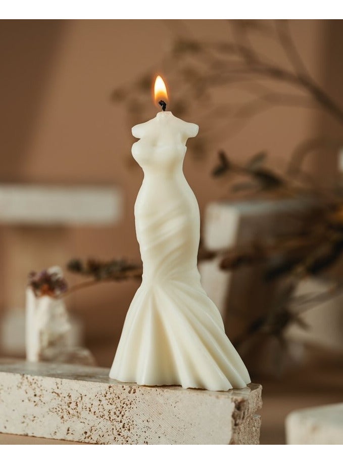 Candle Scented Candle in Bridal Dress Shape White 15cm  - Image 1