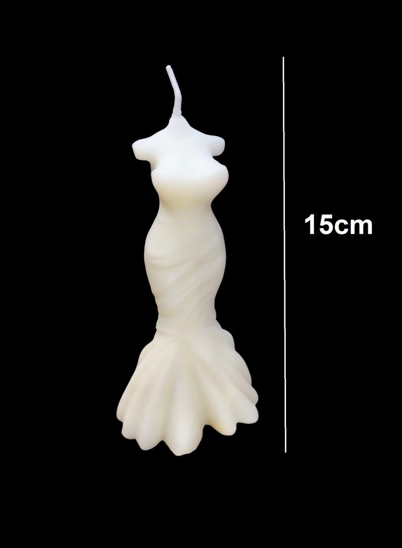 Candle Scented Candle in Bridal Dress Shape White 15cm  - Image 3