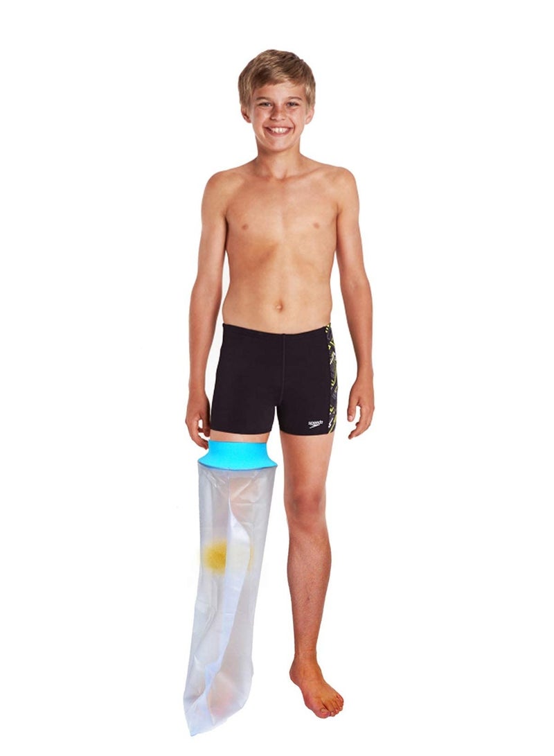 DUNISO Waterproof Kids Cast Cover Long Leg For Shower, Child Wound Barrier Bandage Protector For Bath, Watertight Cast Bag For Foot Ankle Orthopedic Boot, Keep Casts Bandage Dry  - Image 1