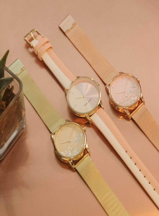 NINE WEST Women's Bracelet Watch, Gold - Image 3
