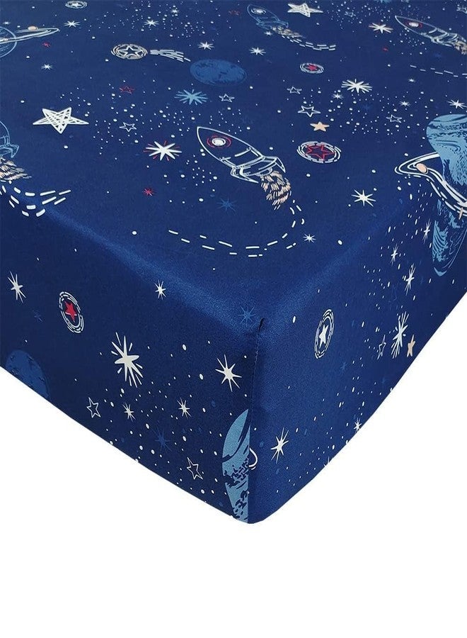 MAG 3 Pcs Bedding Sheet Set,Space Galaxy Planets Stars Queen Sheet Set,for Kids Teens Boys Girls and Space-Lovers,Microfiber with 1 Fitted Sheet 14'' Deep Pocket and 2 Pillowcases. - Image 4