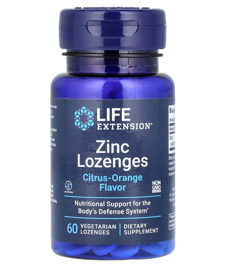 Zinc Lozenges Citrus-Orange 60 Vegetarian Lozenges (18.75 mg per Lozenge)