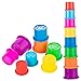 Driddle Colorful Stacking Nesting Cups 8 Cups Fun Color Learning Toy Great Bath Beach Toy for Baby Toddler Kids Preschool Game - Image 2