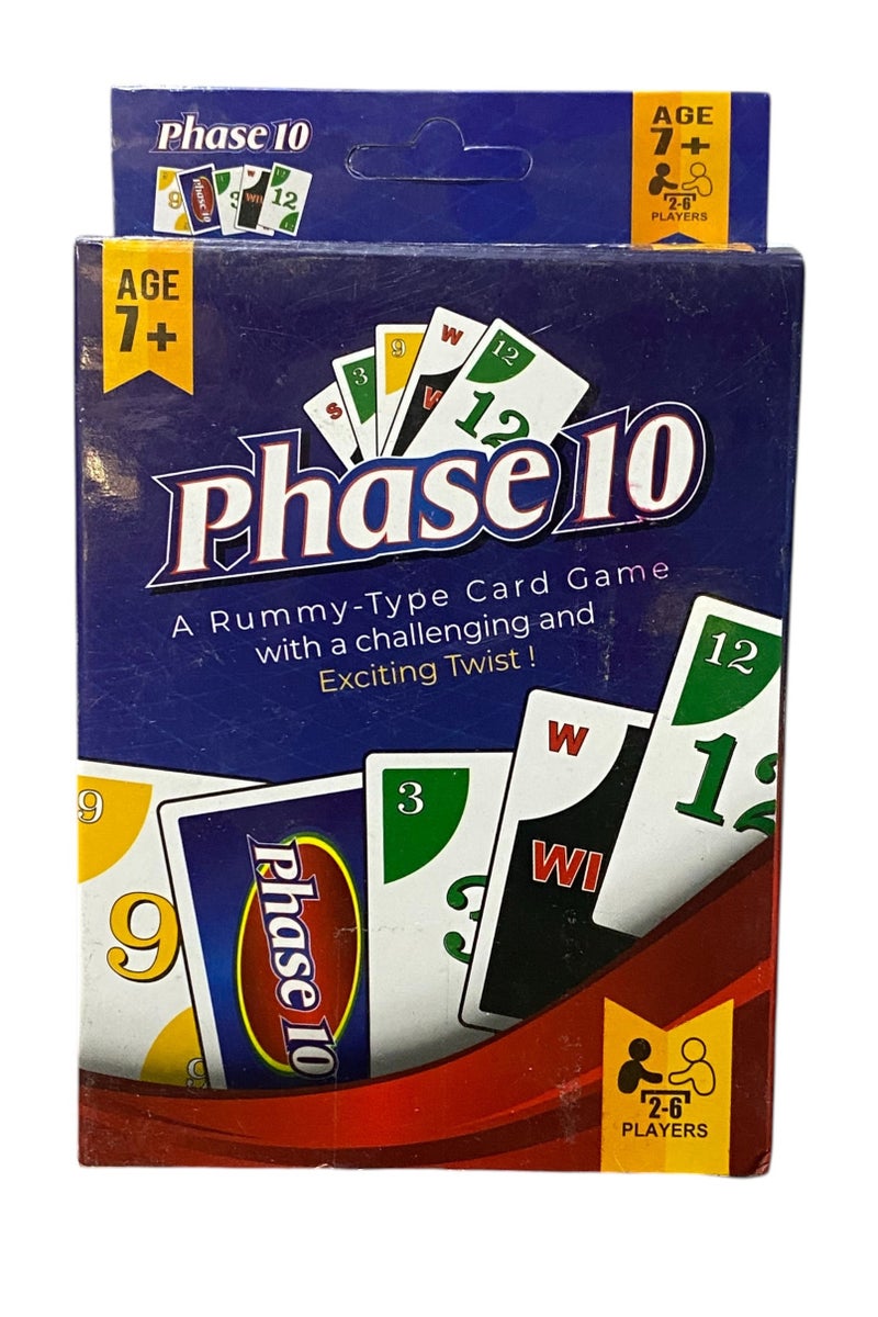Phase 10 A Rummy -Type Card Game With a Challenging and Exciting Twist AGE 7+