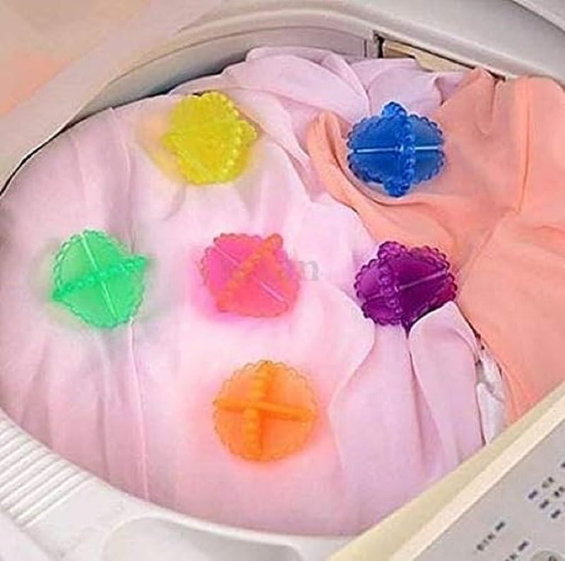 DAIDSUKE DAIDSUKE Pack Of 8 Washer Balls Reusable Tangle Free Eco Friendly Laundry Scrubbing Balls Solid Colorful Laundry Washing Balls Enhance Your Machine Cleaning Power Mix Color  - Image 3