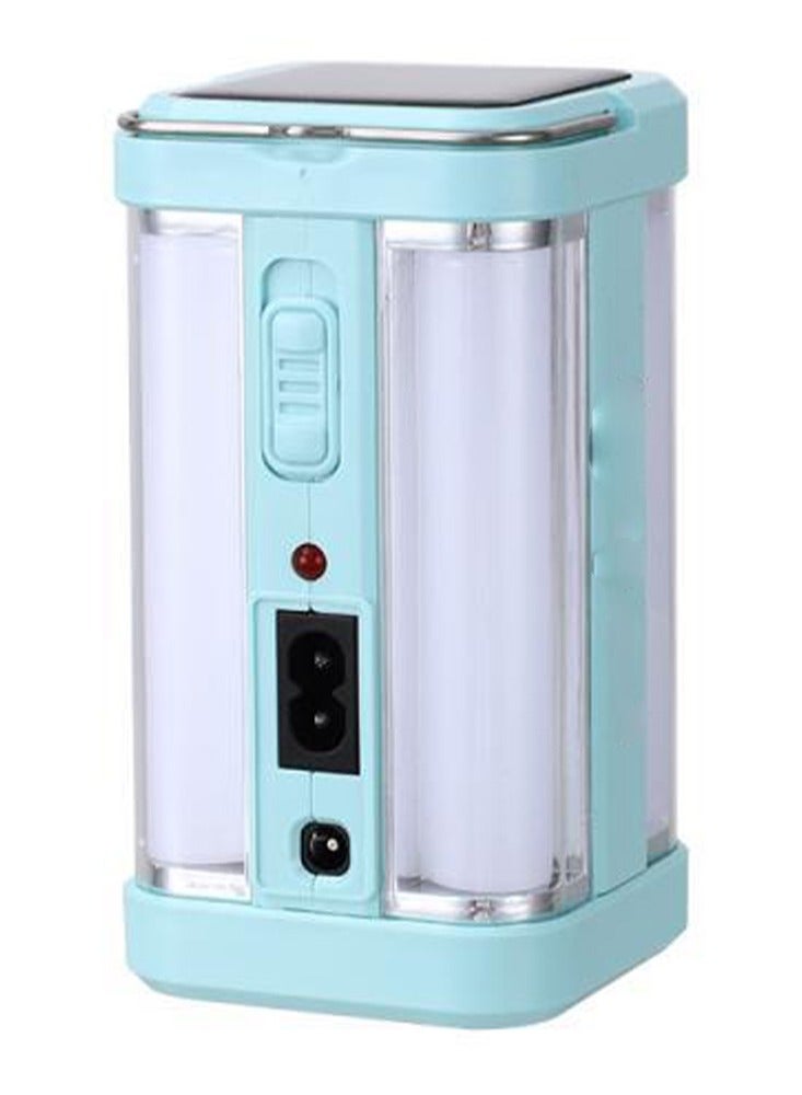 Emergency Light WD-7977S  Solar LED Rechargeable Hand Hold Lamp Battery 1200mAh 2 Step Push Switch Handle 5.5DC/Round Plug Port Round Plug Charging Wire - Image 1