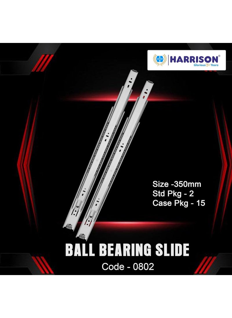 Harrison Harrison Telescopic Ball Bearing Slide 0802 Drawer Channel Stainless Steel 14 inch Soundless Modular Kitchen Drawer Slides Rust Free Load Bearing Capacity 45 kg Furniture Hardware  - Image 2