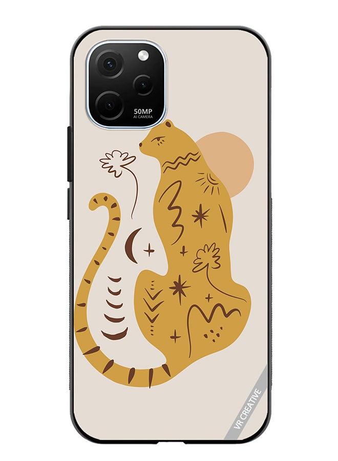 VR CREATIVE Protective Case Cover For Huawei Enjoy 50z Boho Cute Leopard Animal Design Multicolour - Image 1