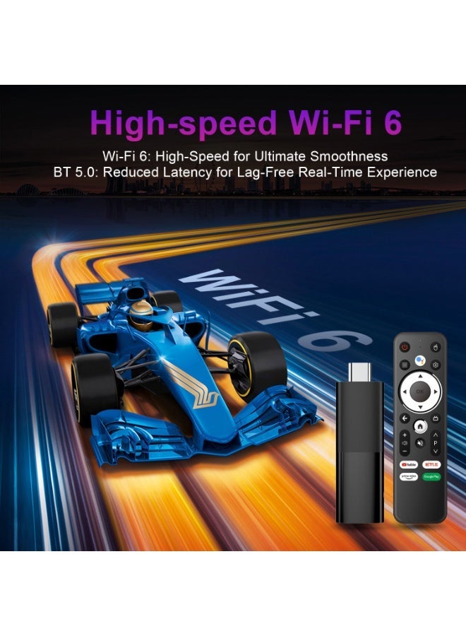 Tripsky Android 14 TV Stick RK3518 2G+16G FHD 1080P Smart Streaming Media Player with 4K Video Support, Google Assistant, Netflix, YouTube & Prime Video, Dual Band Wi-Fi 2.4G/5G, Bluetooth 5.0, HDMI TV Dongle, Wireless Screen Mirroring, Quad-Core - Image 2