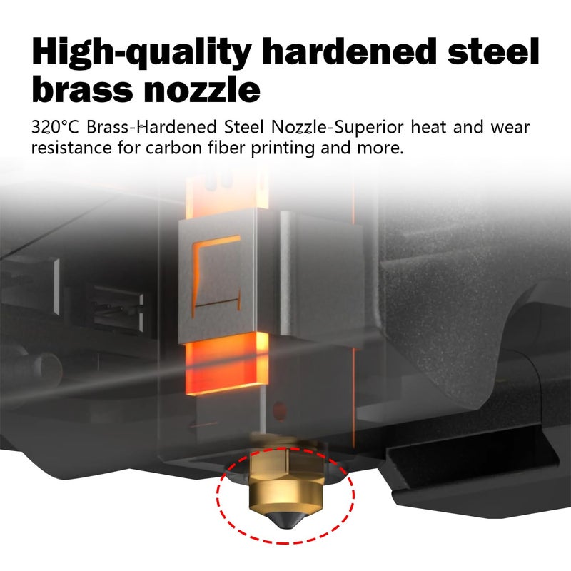 HzdaDeve 0.4MM Ceramic Hotend for Centauri Carbon Print Head Extruder Kit Hot End Heat Sink Hardened Steel Brass Nozzles with Extra 2PK Silicone Cover and 2PK Nozzle Brushes for Elegoo Centauri - Image 5