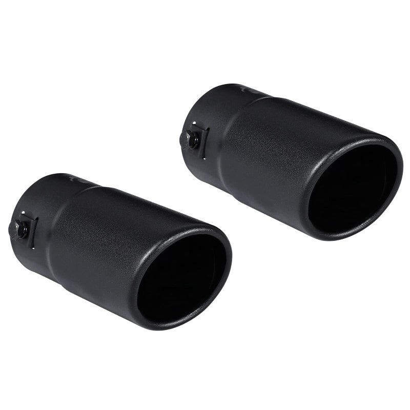 Pack of 2 Black Exhaust tip  Fit 15 to 2 Inch Exhaust Tail Pipe Diameter Black Coated Stainless Steel  Car Muffler Tips