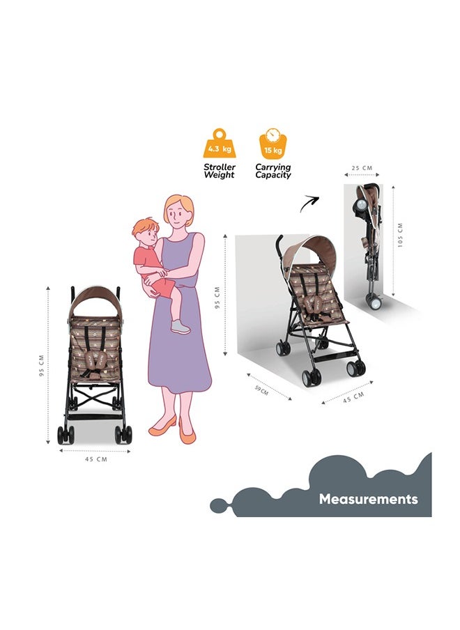 Nurtur Multicolor Lightweight Rex Buggy Stroller With Compact Foldable Canopy, Shoulder Strap For 6-36 Months  - Image 4