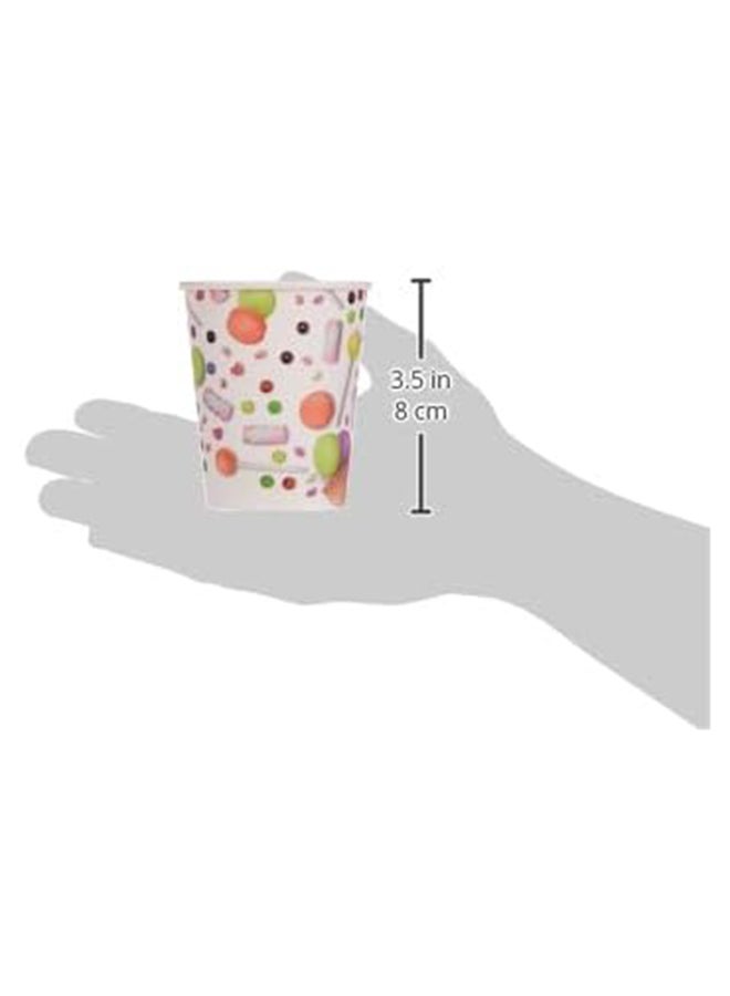 10pc Disposable Cups Printed Ice Cream Cones, Scoops, lollipops and Soft Candy (270 ml each Cup)  - Image 2