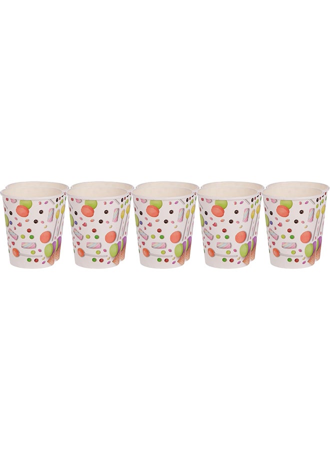 10pc Disposable Cups Printed Ice Cream Cones, Scoops, lollipops and Soft Candy (270 ml each Cup)  - Image 3