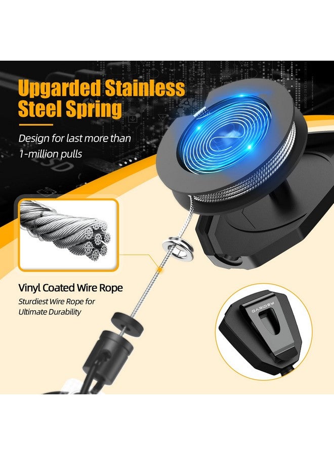 Oaridey Heavy Duty Retractable Keychain With Belt Clip Retractable Badge Holders With Carbon Fiber Front Badge Reels Retractable With Key Ring And 31.8” Steel Cord 9Oz Rebound 2 Pack - Image 2