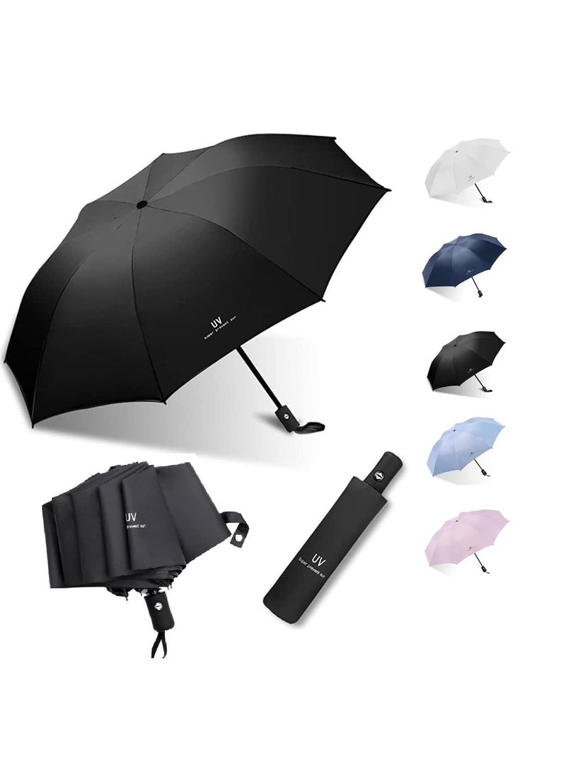 MIXDE UV Umbrella for Summer and Sun Protection, Windproof Folding Travel Umbrella Suitable for Sunny and Rainy Weather, Portable Stylish Sun Umbrella with Automatic Open/Close Function  - Image 1
