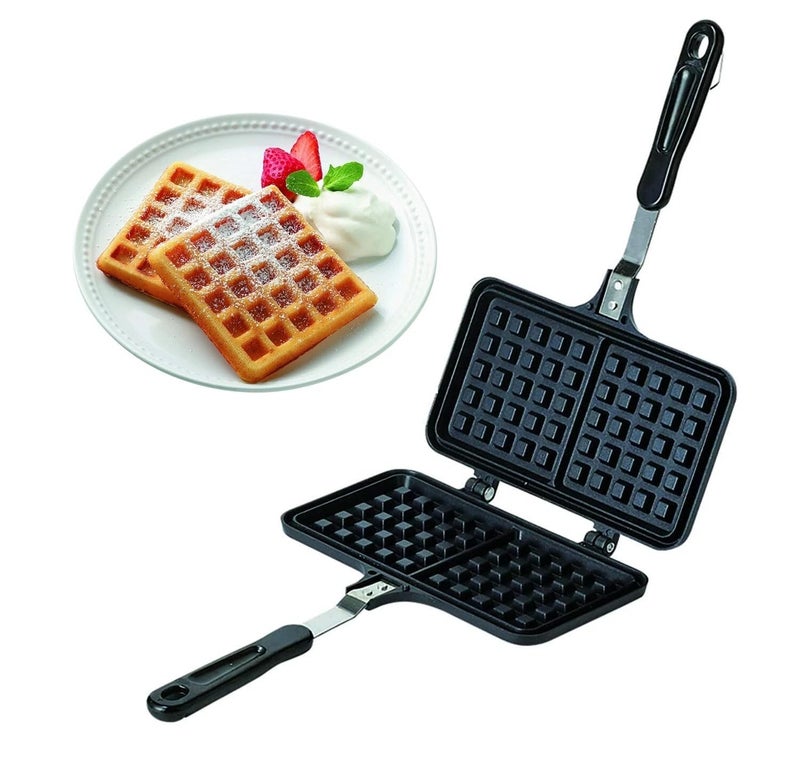THW® Double Square French Egg Waffle Maker/Metal Waffle Mould/Waffle Pan Cake Mold - Image 1