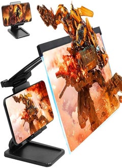 Generic 12" Screen Magnifier for Smartphone– 3D HD Phone Screen Amplifier for Movies, Videos, and Gaming, – with Foldable Phone Stand Adjustable Angle, Compatible with All Smartphones(Black) 