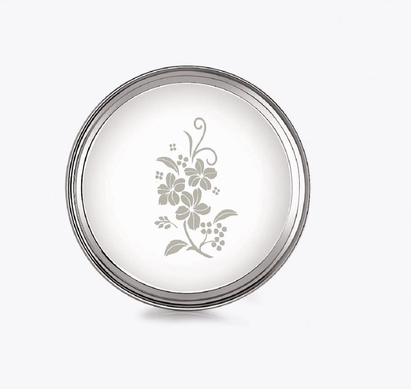 Neelam Neelam Stainless Steel 11 22 Gauge Lazer Etching Buffet Plate 25 cm Set of 12 Perfect for Daily Usage Dishwasher Safe Plates for Home Cafe Restaurants Parties LongLasting Easy to Clean  - Image 2