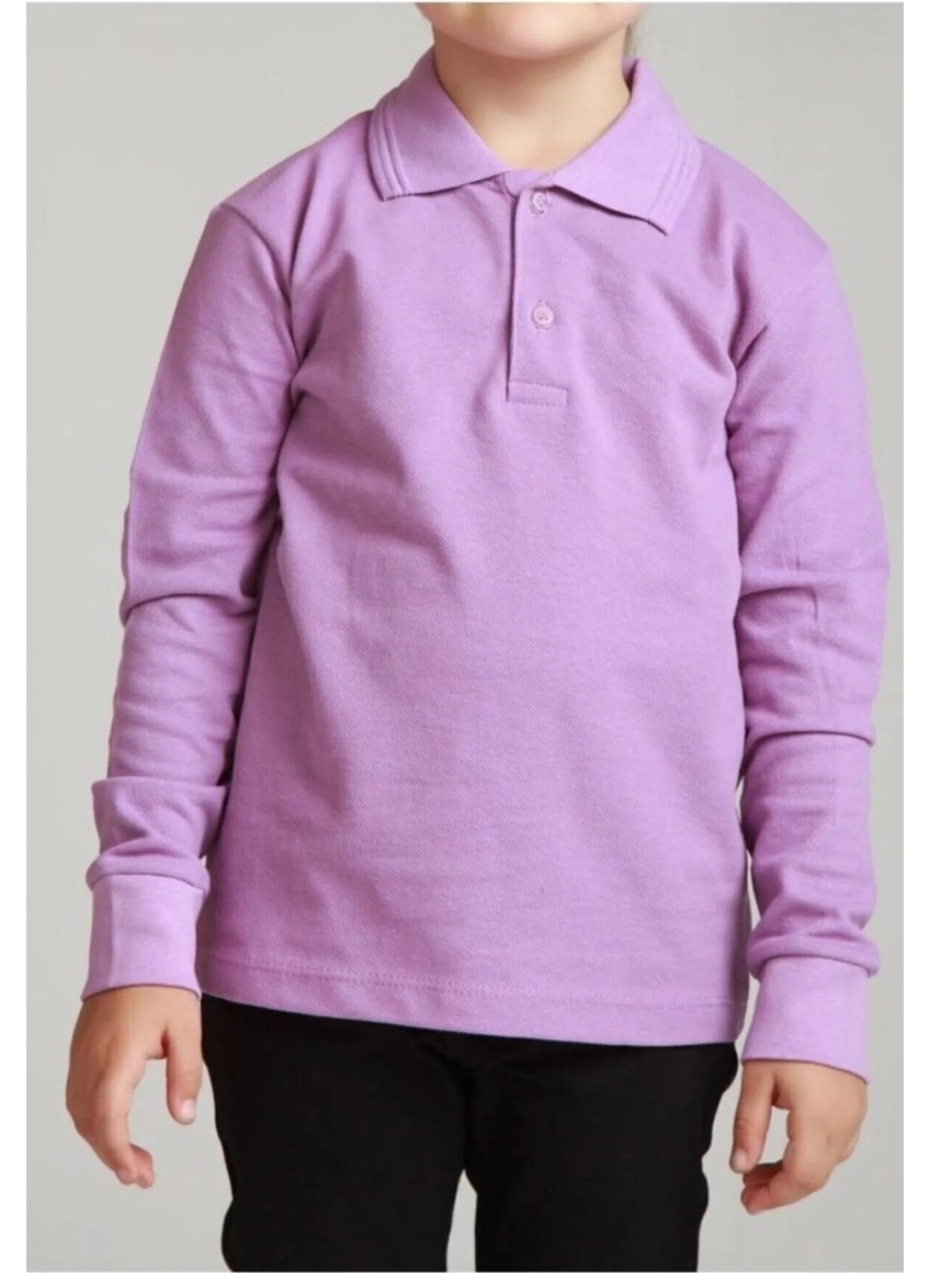 Kids Long Sleeve Polo Collar School T-Shirt - pzsku/ZFD91FF60AB95D5A1939FZ/45/_/1729225975/cd2f148f-76f6-4246-b1f1-0c95d2576bb0