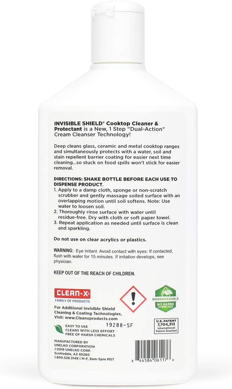 Unelko 61176 Invisible Shield Cooktop Cleaner & Protectant - 10 oz, Safe for Glass, Ceramic, and Smooth Surfaces, Streak-Free Shine - Image 2
