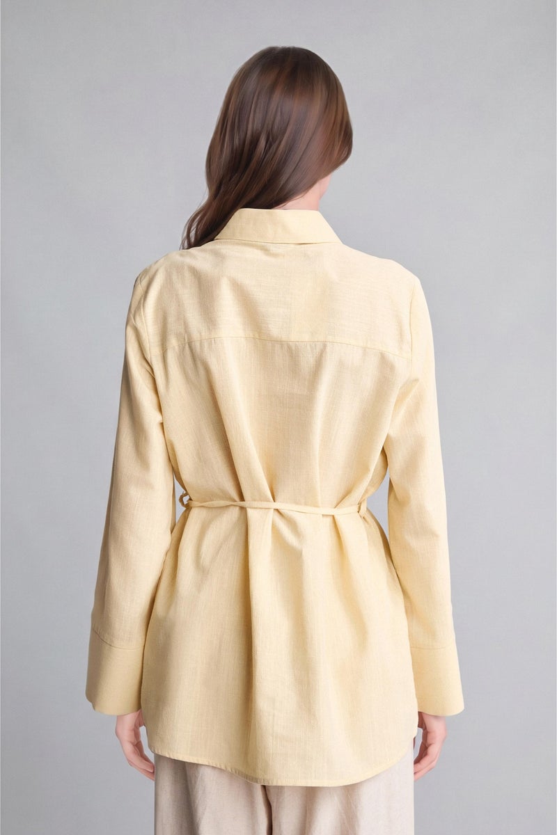 DeFacto Beige Woman Regular Fit Long Sleeve Tunic Casual - Image 5