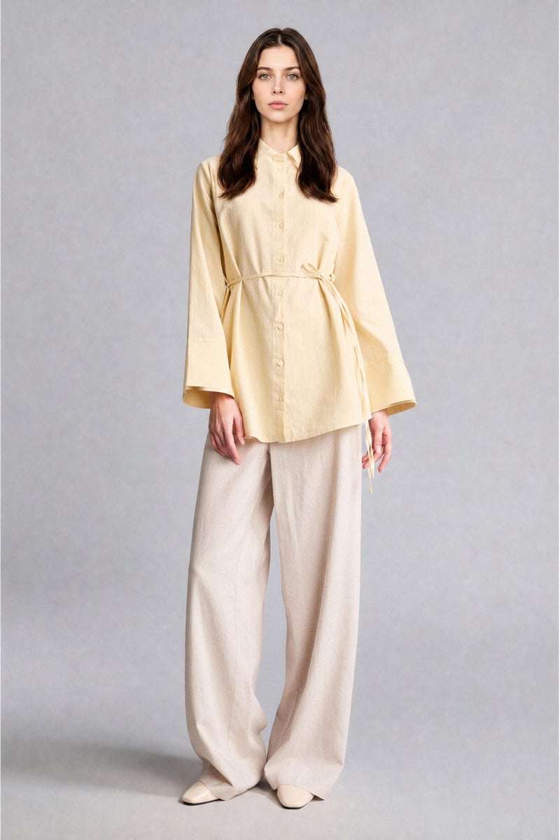 DeFacto Beige Woman Regular Fit Long Sleeve Tunic Casual - Image 2