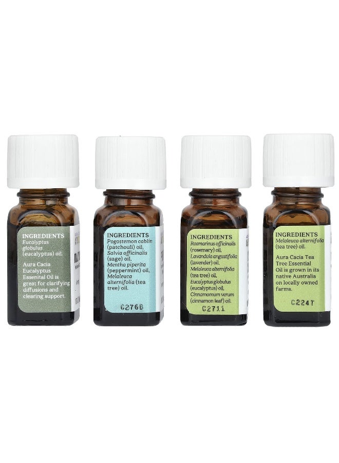 Aura Cacia, Purify Kit, Clearing Pure Essential Oils, 4 Bottles, 0.25 fl oz (7.4 ml) Each - Image 2