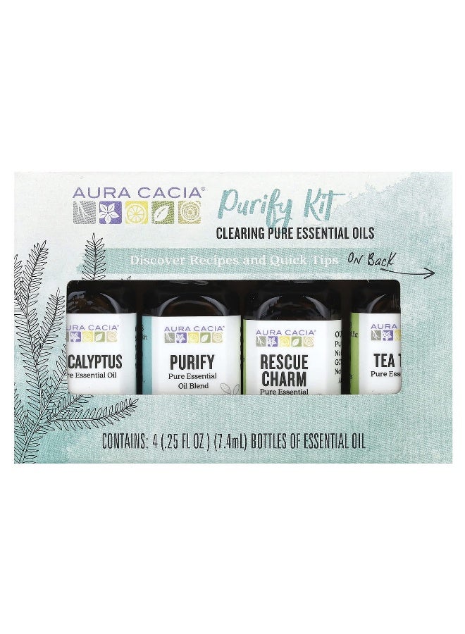 Aura Cacia, Purify Kit, Clearing Pure Essential Oils, 4 Bottles, 0.25 fl oz (7.4 ml) Each - Image 3