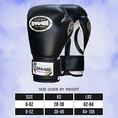 Farabi Sports Kids Boxing Gloves 4-8 oz for Junior, Youth, Boys and Girls - Training Gloves for MMA, Muay Thai & Punching Bag (Black, 8-oz) - Image 3