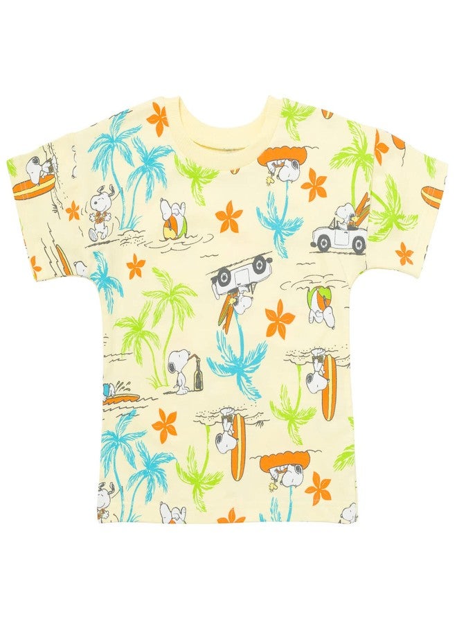 Peanuts Snoopy Woodstock Toddler Boys French Terry Graphic T-Shirt and Shorts Outfit Set Multicolor 4T - Image 4