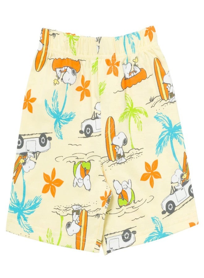 Peanuts Snoopy Woodstock Toddler Boys French Terry Graphic T-Shirt and Shorts Outfit Set Multicolor 4T - Image 5